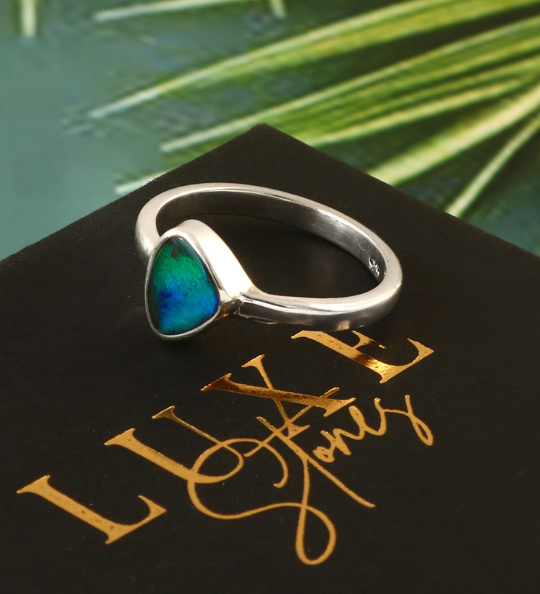 Australian opal rings