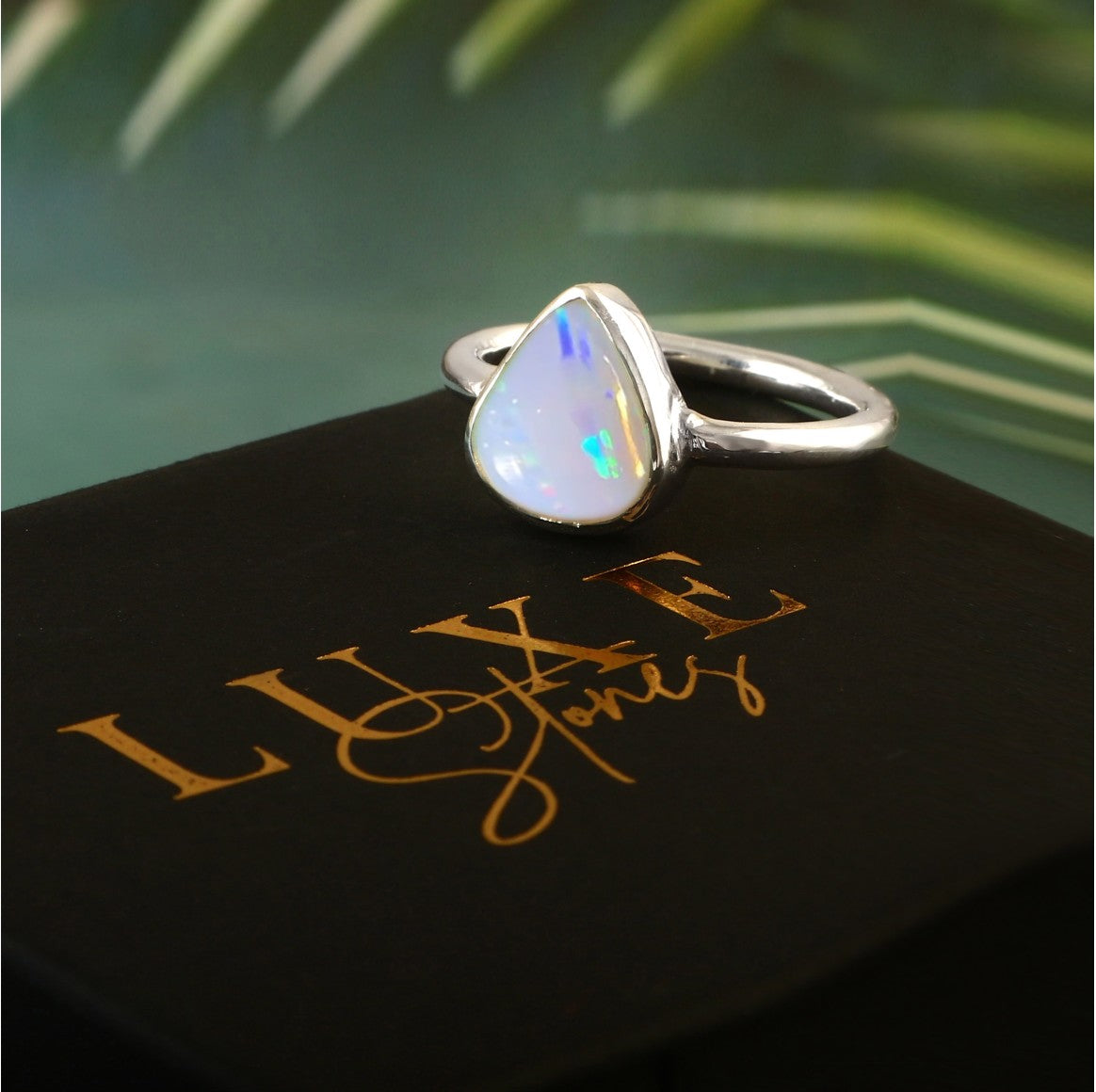 Australian Natural White Opal Ring