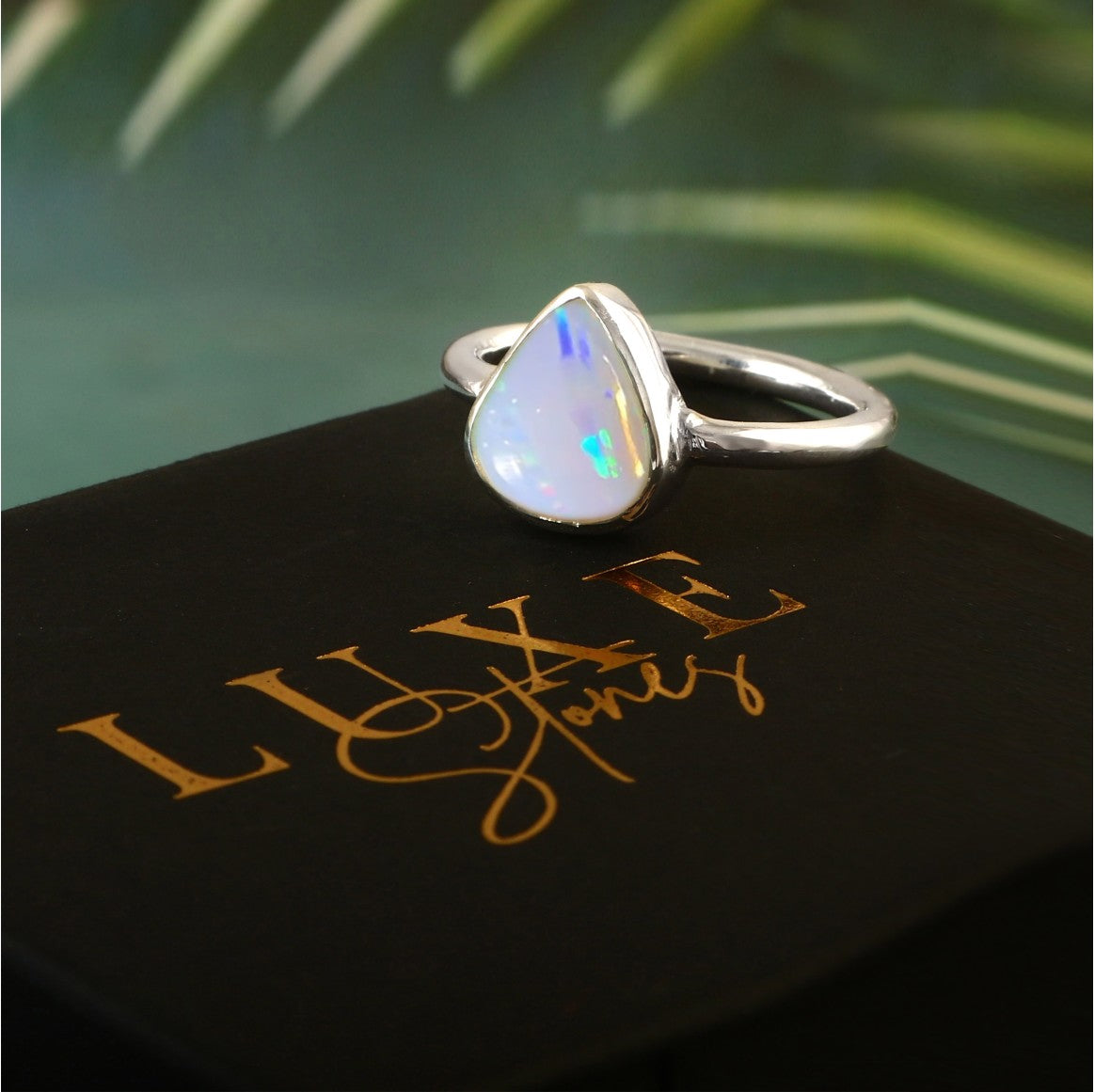 Australian Natural White Opal Ring