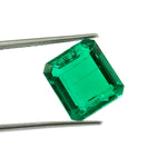 Lab Grown Emerald Octagon Cut Vivid Green Hydrothermal Emerald