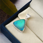 Natural Australian Opal Doublet pendant in 925 Sterling Silver 