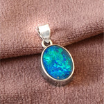 Natural Black Opal Doublet Pendant 