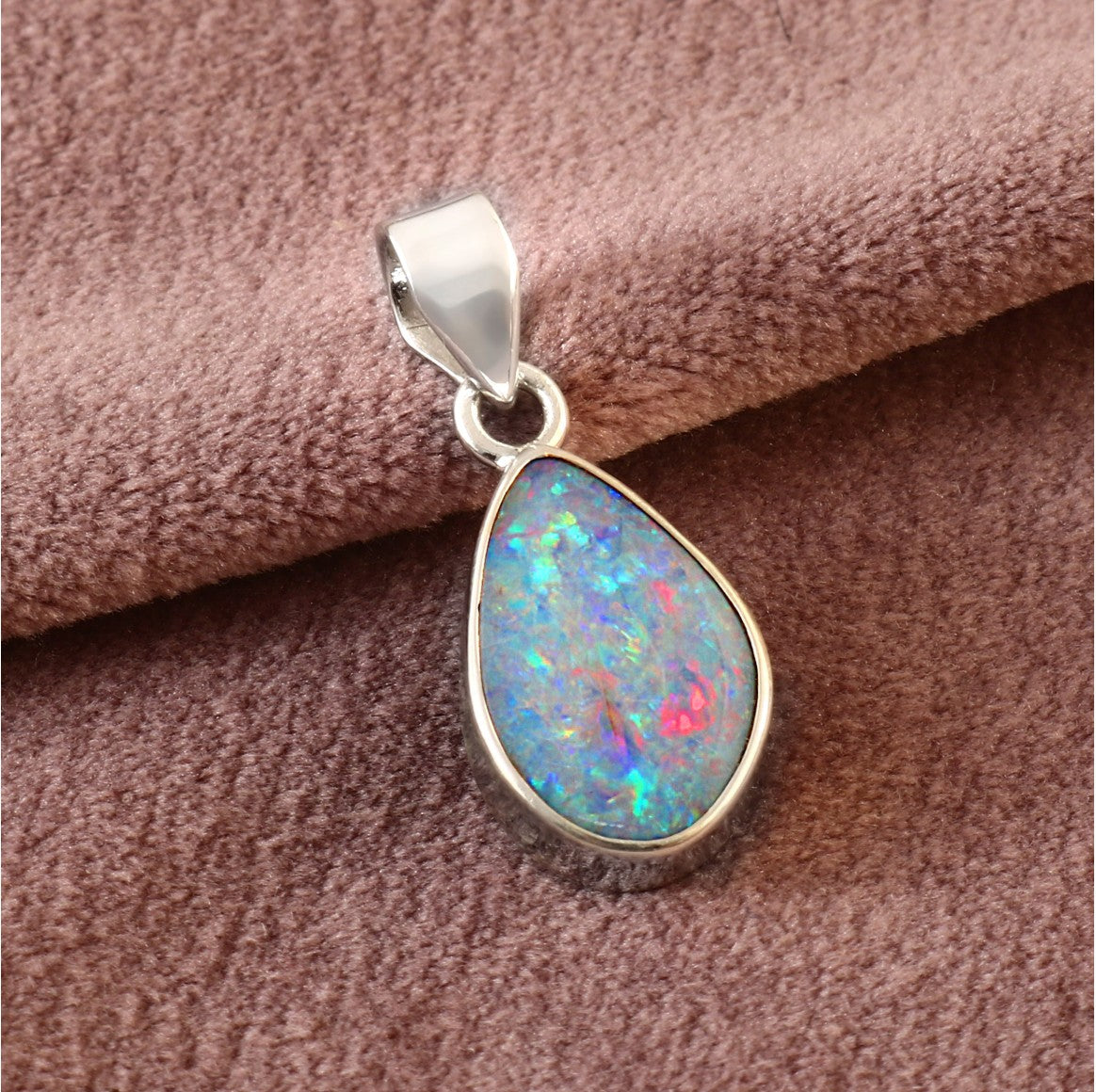 Natural Australian Opal Doublet Pendant 
