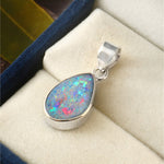Natural Australian Opal Doublet Pendant in 925 Sterling Silver 