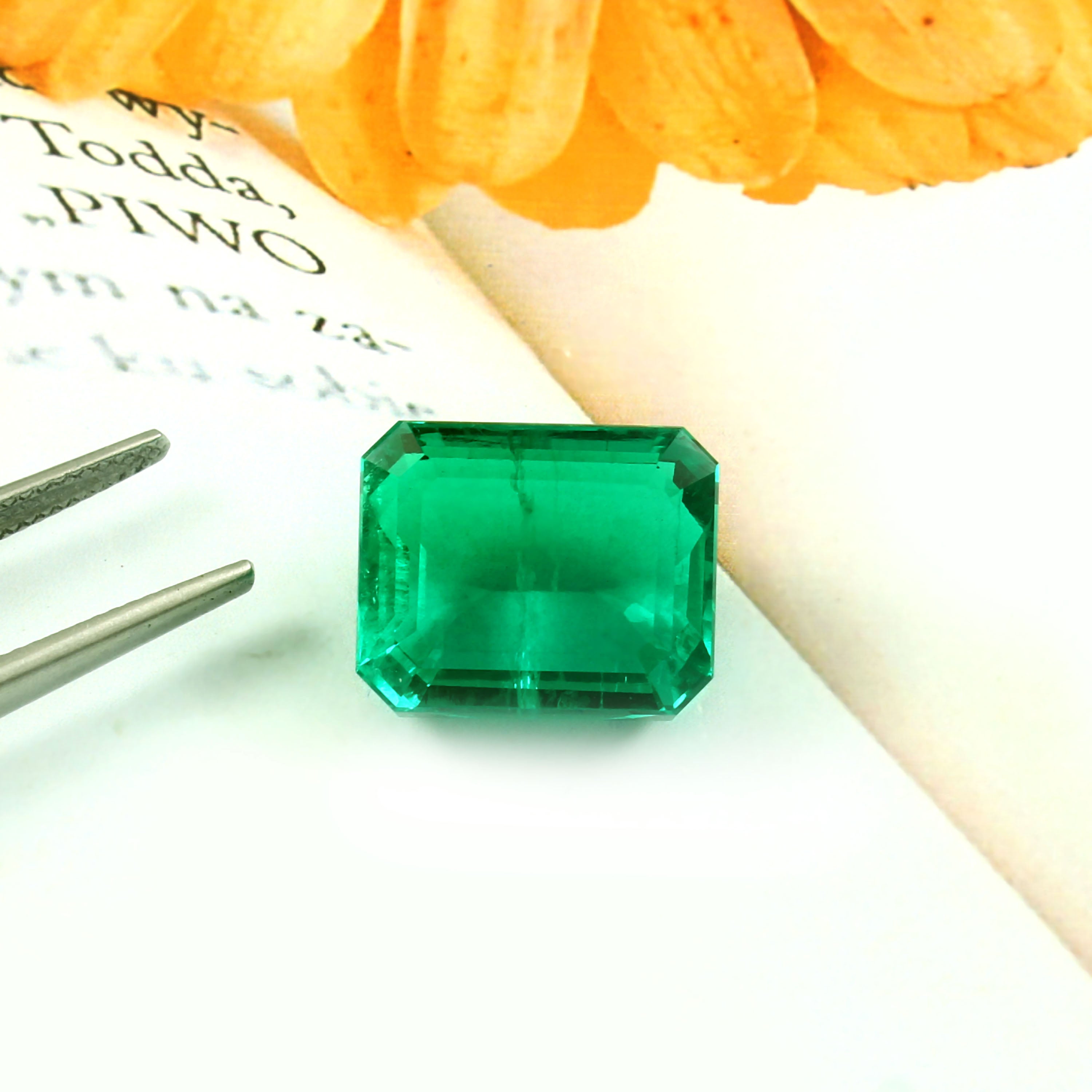 Hydrothermal Emerald Octagon Cut