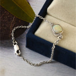 Natural Crystal Solid Opal Chain Bracelet 
