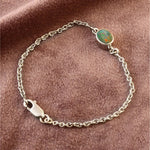 Australian Black Solid Opal Chain Bracelet