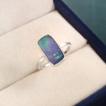 Australian Opal Doublet Ring in 925 Sterling Silver 