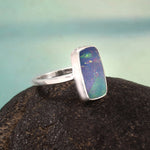 Australian Black Opal Doublet Ring
