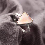 Australian Solid White Opal Ring in 925 Sterling Silver US-8.25 
