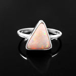 Australian Solid White Opal Ring in 925 Sterling Silver