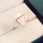 Australian Solid White Opal Ring