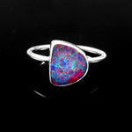 Australian Opal Doublet Ring in 925 Sterling Silver US-6.75