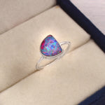 Australian Opal Doublet Ring in 925 Sterling Silver