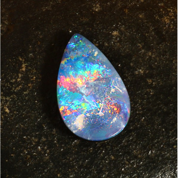 12 Ct Australian Opal Doublet, Loose Stone, Multi Fire #LXS001
