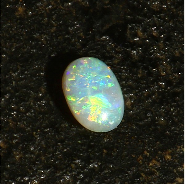 0.85 Cts Australian Solid Black Opal, Multifire Gemstone, Loose Stone #LXS007